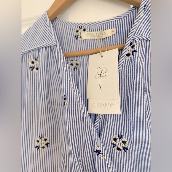 🚨 S O L D 🚨 NWT Christy Dawn Stripe Blossom Embroidered floral dress - Picture 8 of 16